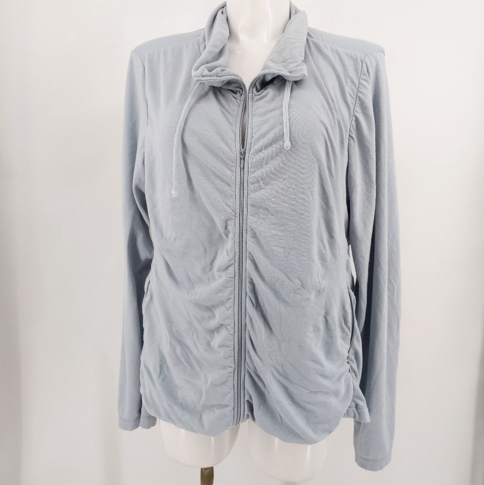 Eileen Fisher zip up‎ jacket cowl neck